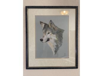 Original Pastel Drawing Of Wolf