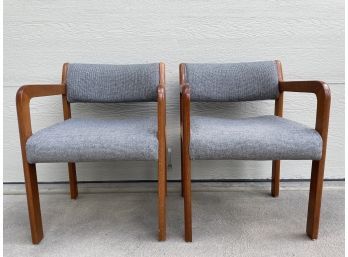 Pair Of Vintage Oak Arm Chairs