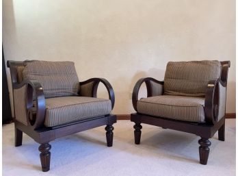 Pair Of Sam Moore For La Z Boy  Arm Chairs