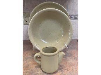 Ceramic Platter, Bowl, & Creamer