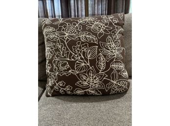 Brown Embroidered Pillow