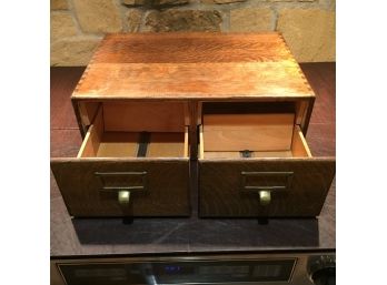 Antique Oak Library Card File Drawers