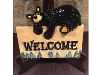 Ceramic 'Bear' Welcome Sign