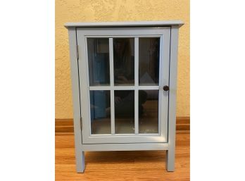 Blue Wooden Glass Door Cabinet