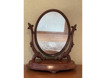 Antique Walnut Cheval Table Top Dressing Mirror (C. 1850)