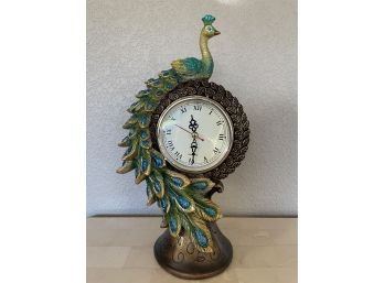 Elaborate Peacock Quartz Clock