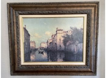 Framed Venetian Canal Scene Print