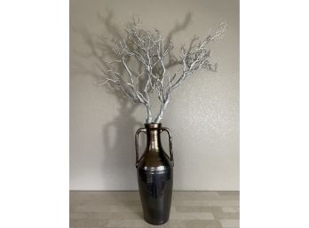 Tall Vase With Silver Branches