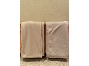 Pair Of Fleece Twin Size Blankets