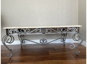 Wrought Iron Coffee Table With Marble Top