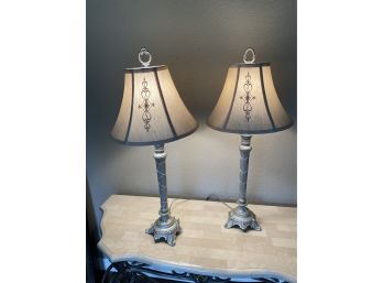 Pair Of Cast Metal Table Lamps