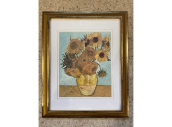 Framed Van Gogh Sunflower Print
