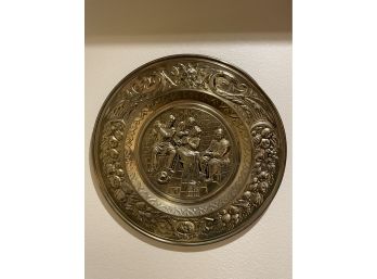 Vintage Embossed Brass Wall Plate