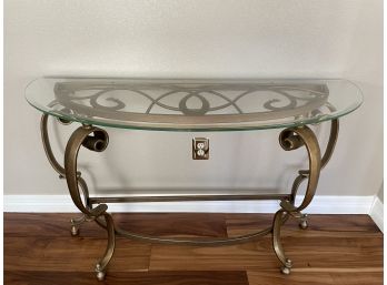 Hand Forged Demilude Table With Glass Top