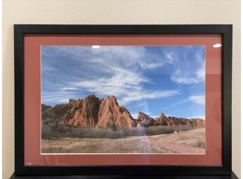 Framed Photograph Of Red Rock Formations In The Utah Desert