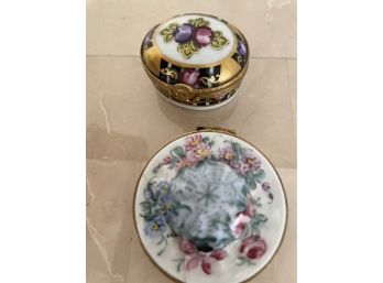 Lot Of 2 Vintage Limoges Pill Boxes