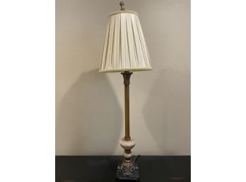 Antique Gold Table Lamp With Silk Shade