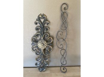 2 Metal Wall Accent Pieces
