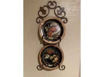Pair Of Decorative  Raymond Waites Plates In Wall Hanger