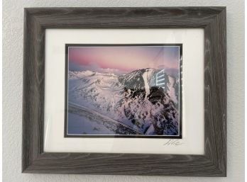 Framed Photograph Of Snow Capped Mountains