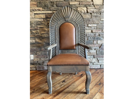 Vintage Hand Crafted Leather 'Chief's'  Chair