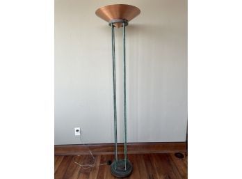 Postmodern Bronze Verdigris Torchiere Floor Lamp
