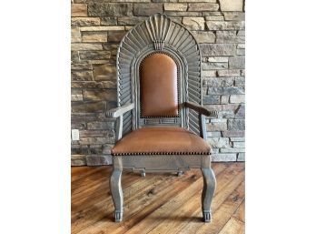 Vintage Hand Crafted Leather 'Chief's'  Chair