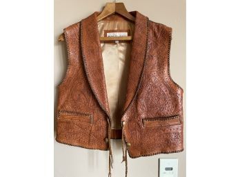 Vintage Hand Tooled Leather Alan Michael Vest