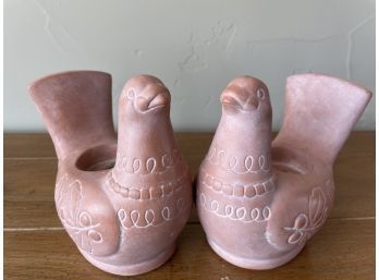 Terracotta Bird Candle Holders