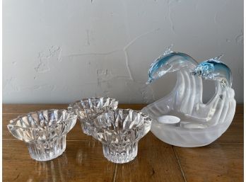Lot Of Glass Candle Holders
