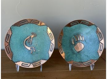 Pair Of Vintage Copper Wall Plates