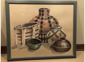 Large Native American Pottery Painting
