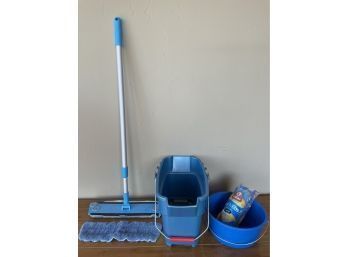 Floor Mop With Extra Pad & Buckets