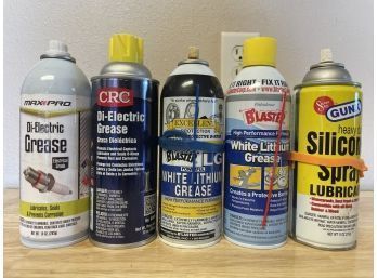Lot Of Grease & Silicone Spray Lubricants