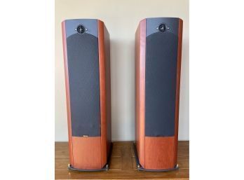 B & W Boston Model Cherry Wood Floor Speakers