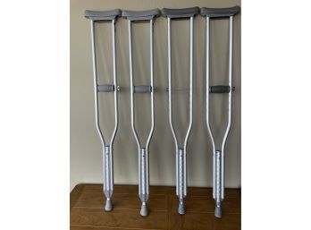 2 Pairs Of Adjustable Crutches