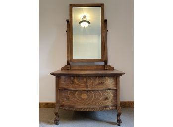 Antique Oak Dresser W/Mirror