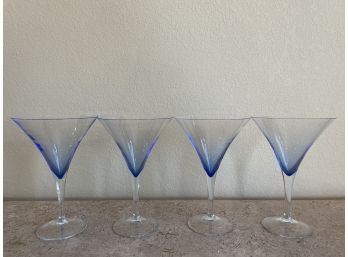 Set Of Crystal Martini Glasses