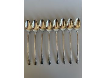 Set Of Vintage Silver Plate Ice Tea Spoons