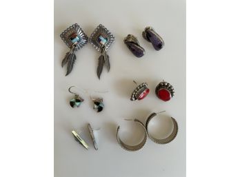Lot Of (Mostly) Sterling Silver Earrings