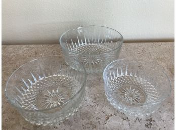 Set Of 3 Arcoroc Glass Bowls
