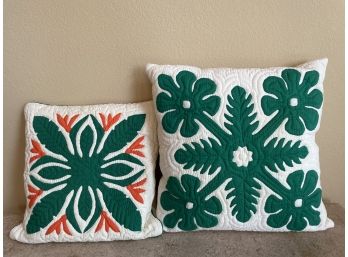 Lot Of 2 Hawaiian Quilted Pillows