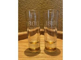 Pair Of Double Shot 1800 Tequila Glasses