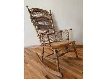 Antique Victorian Wicker Rocking Chair
