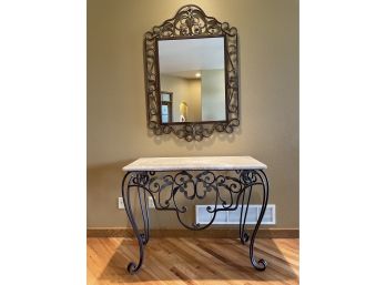 Exquisite Artisan Made Iron Console Table & Mirror