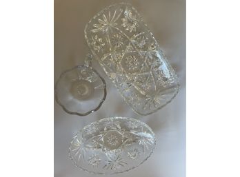 Lot Of 3 Vintage Anchor Hocking Glass Dishes