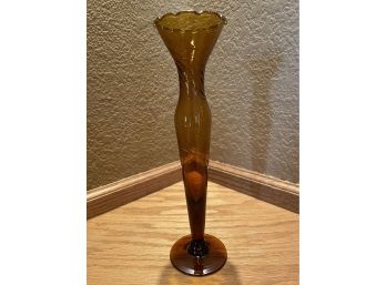 Amber Glass Bud Vase