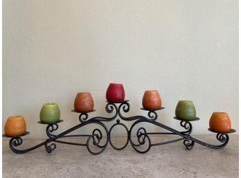 Wrought Iron Candle Stand With Candles