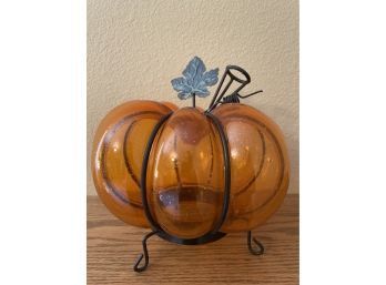 Glass & Iron Decorative Pumpkin