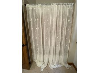 Set Of 4 Semi Sheer Embroidered Drapery Panels